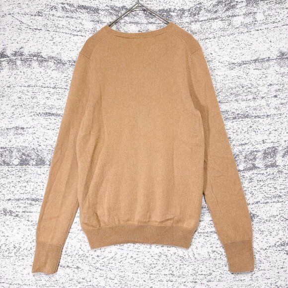 Uniqlo Cashmere V-Neck Sweater Beige Knit Basic Fall/Winter M - Picture 2 of 5
